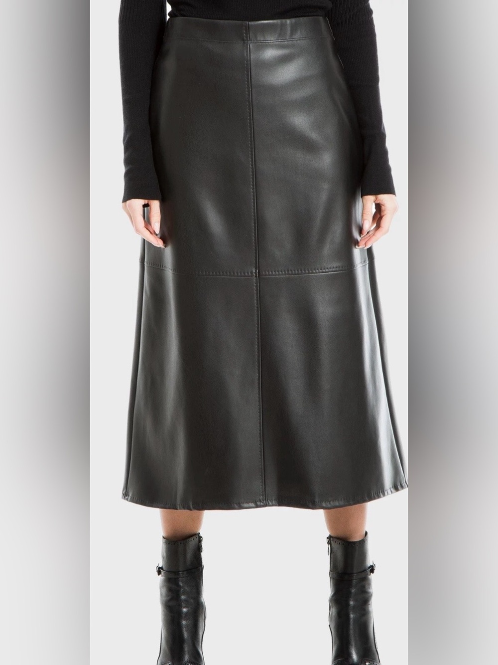 Max Studio vegan leather midi skirt